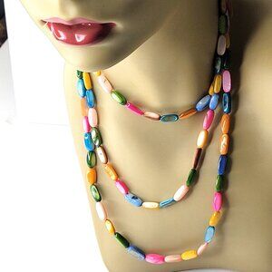 Colored Bead Pendant Necklace
